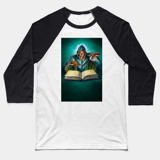 Sorcerer's Handbook Baseball T-Shirt by AlanLathwell